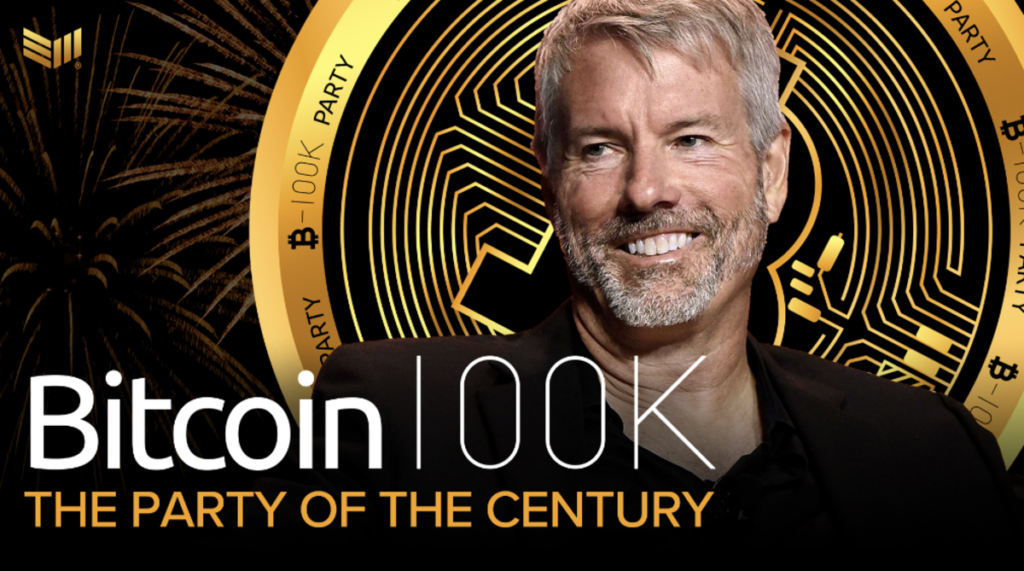 WATCH: Michael Saylor’s Bitcoin $100K Party