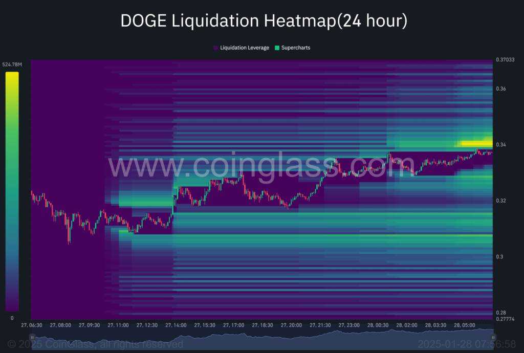 DOGE Liquidation Heatmap